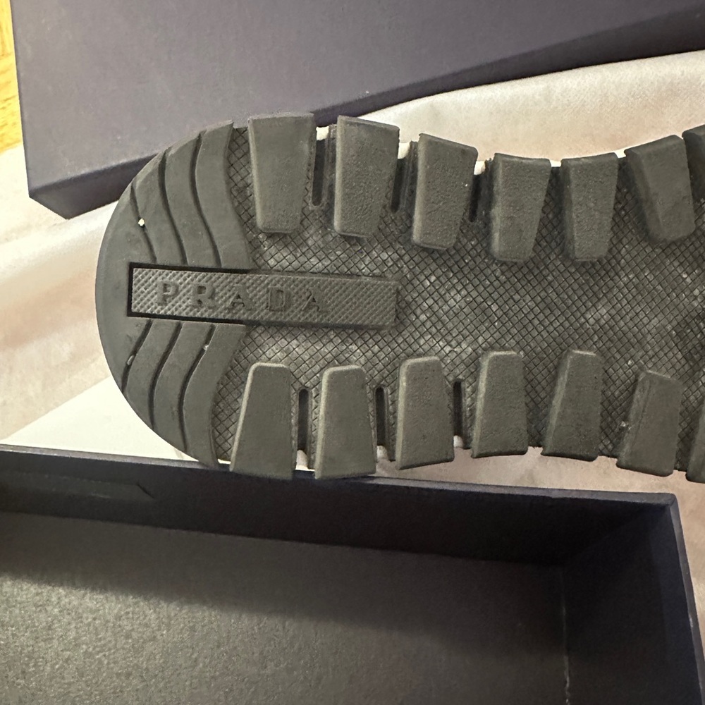 Prada White Nappa Leather Sneakers - Picture 2 of 4